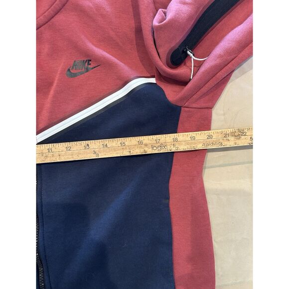 Nike Men’s Small Red Blue Tech Fleece Hoodie Full Zip Jacket - Picture 5 of 9